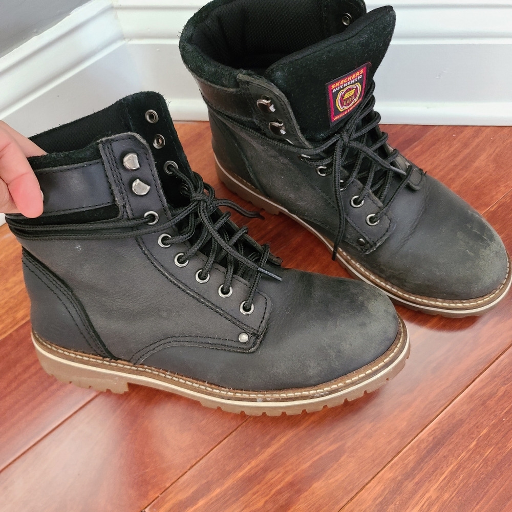 Skechers Women's Brooten Black Work Boots, 8.5